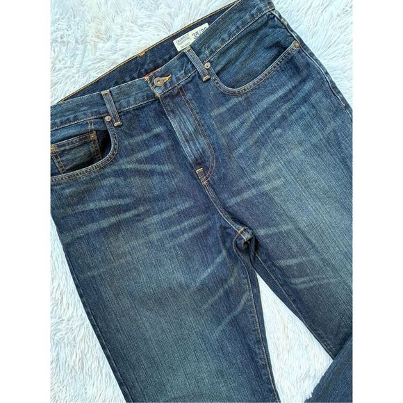 Cremieux Premium Denim SZ 35/32 Relaxed Fit Dark Denim Blue Jeans - Picture 8 of 11